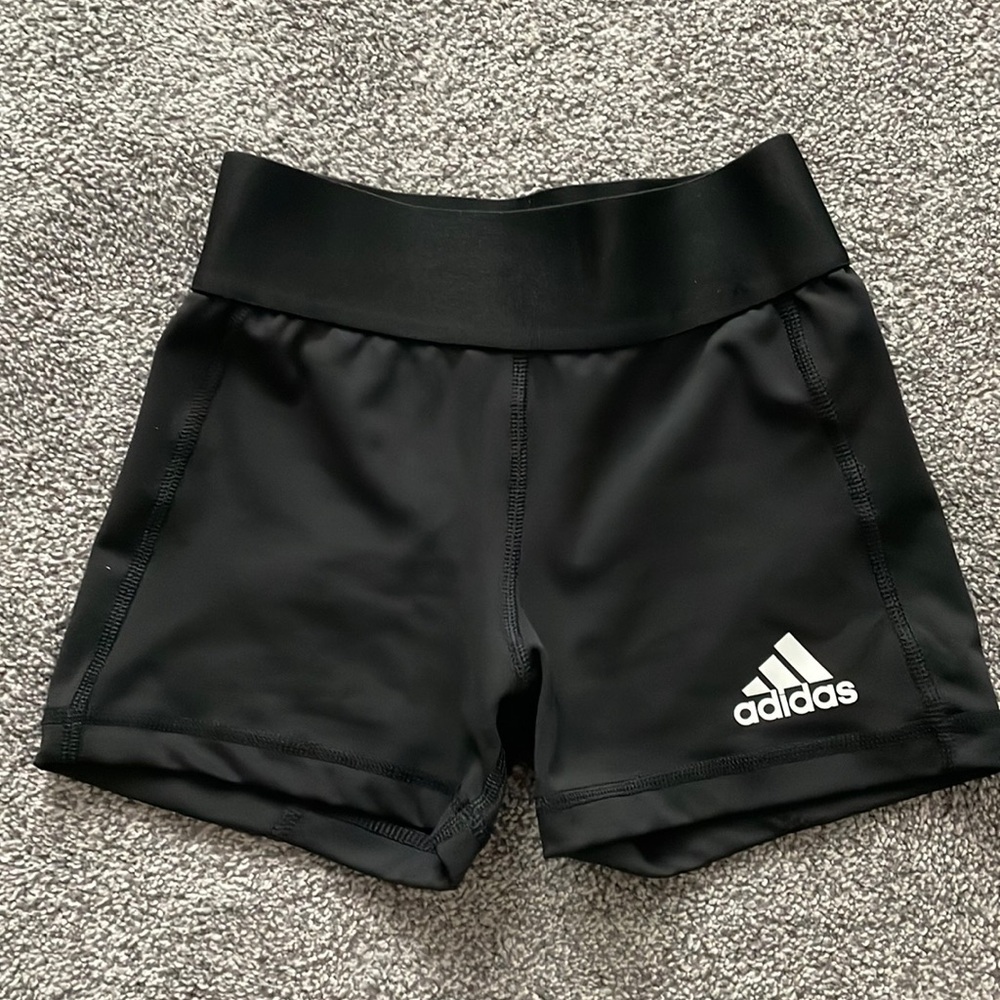 Adidas spandex athletic shorts |  size 9-10Y (kids small) | black